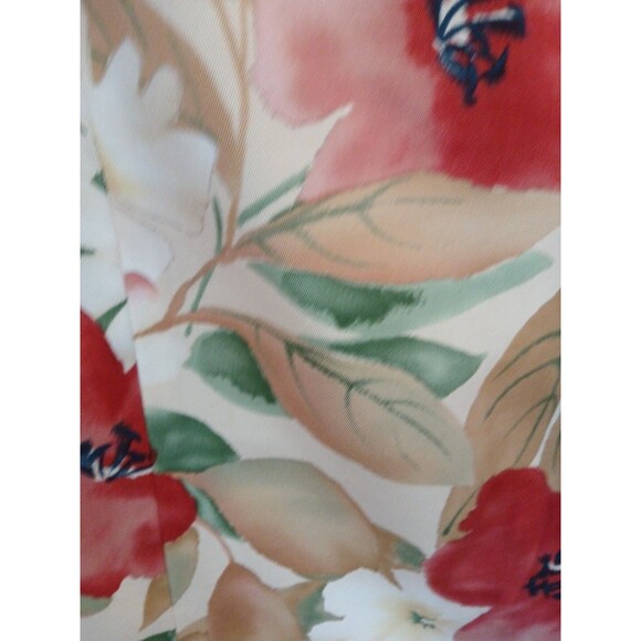 Talbots Silk/Cotton-Tans- Red- Floral Skirt W-18/ Side Zipper/ Lined-Fall Colors - Picture 9 of 16